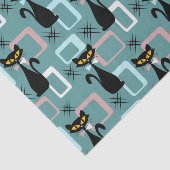 Papier Mousseline Motif de chat noir du milieu du siècle (Détail)