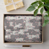Papier Mousseline Motif de chats blancs et gris (Cadeau)