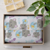 Papier Mousseline Motif De Chats, Chats Mignons, Chatons, Poisson (Cadeau)