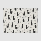 Papier Mousseline Motif De Chats, Chats Mignons, Chats Noirs, Chaton (Recto)