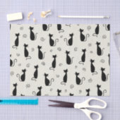 Papier Mousseline Motif De Chats, Chats Mignons, Chats Noirs, Chaton (Artisanat)
