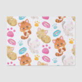 Papier Mousseline Motif De Chats, Chats Mignons, Kitty, Chatons, Paw (Recto)