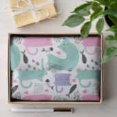 Papier Mousseline Motif de chats mignons (Cadeau)