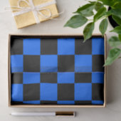 Papier Mousseline Motif de chèque en À damiers noir bleu (Cadeau)