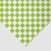 Papier Mousseline Motif de chèque miniature en vert et blanc citron (Détail)