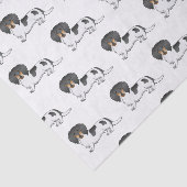 Papier Mousseline Motif De Cheveux Longue Noir Et Tan (Détail)