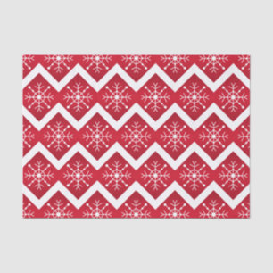 Papier Mousseline Motif de Chevron de flocons de neige de Noël rouge