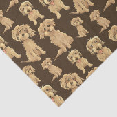 Papier Mousseline Motif de chien Brown labradoodle doré (Détail)