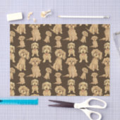 Papier Mousseline Motif de chien Brown labradoodle doré (Artisanat)