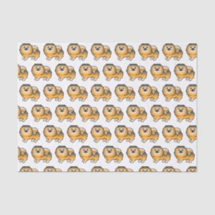 Papier Mousseline Motif de chien de dessin animé mignon Pomeranian s