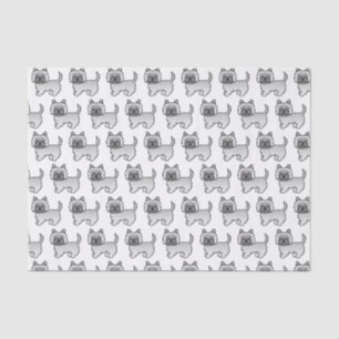 Papier Mousseline Motif de chien de dessin animé Terrier Cairn Gris