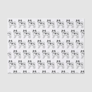 Papier Mousseline Motif de chien mignon Alaskan Malamute piebalde no