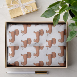 Papier Mousseline Motif de chien mignon teckel à poil lisse rouge