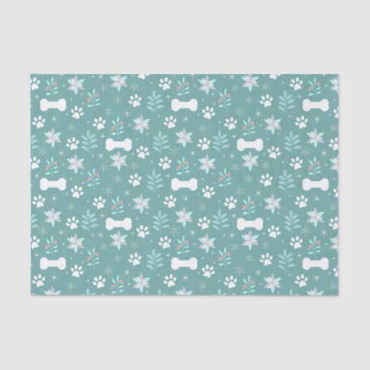 Papier Mousseline Motif de chiens et d'os de vacances (Recto)