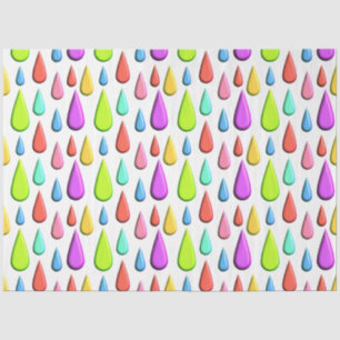 Papier Mousseline Motif de chute de larme colorée, chute de pluie