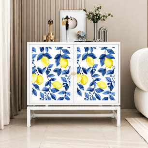 Papier Mousseline Motif de citron agrume méditerranéen