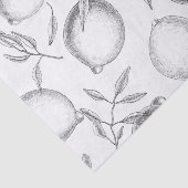 Papier Mousseline Motif de citron dessiné à la main (Détail)