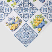 Papier Mousseline Motif de citron d'été méditerranéen (Détail)