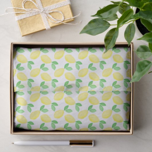 Papier Mousseline Motif de citron vert (Cadeau)