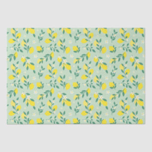 Papier Mousseline Motif de citron vert et jaune frais