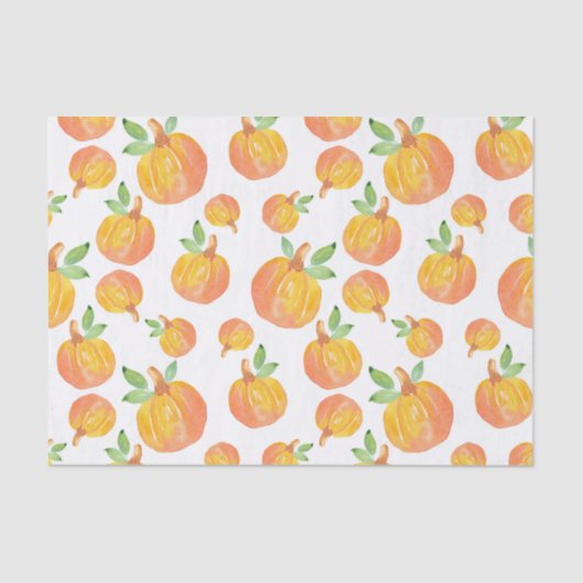 Papier Mousseline Motif de Citrouille d'aquarelle 3 (Recto)