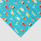 Papier Mousseline Motif de cocktail sur l'arrière - plan turquoise (Détail)