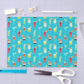 Papier Mousseline Motif de cocktail sur l'arrière - plan turquoise (Artisanat)