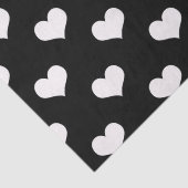 Papier Mousseline Motif de coeur Black White Love (Détail)
