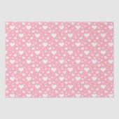 Papier Mousseline Motif de coeur blanc sur rose - Saint Valentin (Recto)