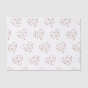 Papier Mousseline Motif de coeur géométrique Rose tendance Gold Foil