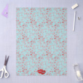 Papier Mousseline Motif de cœur mignon Aqua & Rose Nom Rouge (Artisanat)