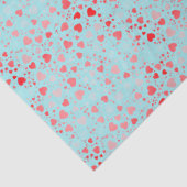 Papier Mousseline Motif de cœur mignon Aqua & Rose Nom Rouge (Détail)