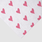 Papier Mousseline Motif de coeur rose moderne sur blanc (Détail)