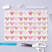 Papier Mousseline Motif de coeur tiré à la main ID470 (Artisanat)