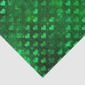 Papier Mousseline Motif de cœurs glamour vert émeraude (Détail)