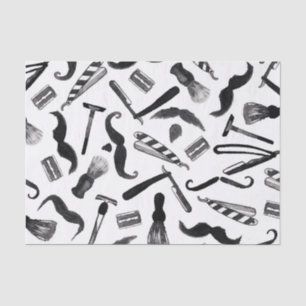 Papier Mousseline Motif de coiffeur d'aquarelle de rasoir de rasoir