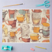 Papier Mousseline Motif de collage d'éphémère de café Affogato (Artisanat)