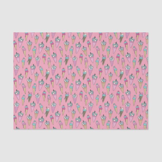 Papier Mousseline Motif de cône de crème glacée (Recto)