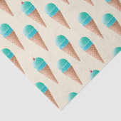 Papier Mousseline Motif de cône de glace bleu, jaune clair (Détail)