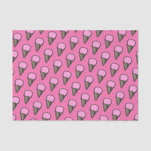 Papier Mousseline Motif de cônes de crème glacée mignonne (Recto)