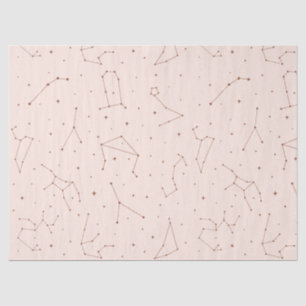 Papier Mousseline Motif de constellation minimaliste en rose et marr