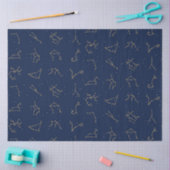 Papier Mousseline Motif de constellations de Zodiac bleu or et marin (Artisanat)