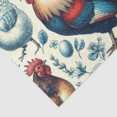 Papier Mousseline Motif de coq de ferme Retro (Détail)