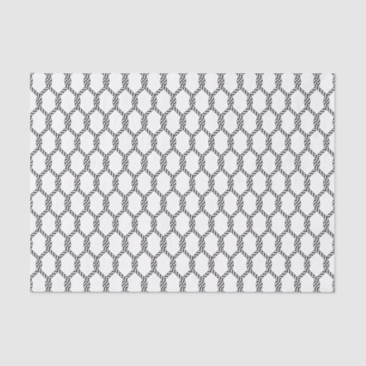 Papier Mousseline Motif De Corde Nautique Noir Et Blanc (Recto)