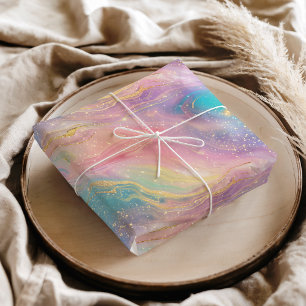 Papier Mousseline Motif de couleur pailleté pastel abstrait chic