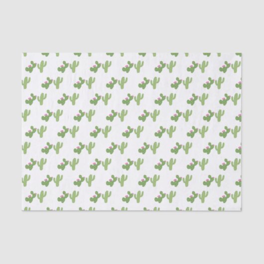 Papier Mousseline Motif de couple de cactus (Recto)