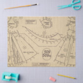 Papier Mousseline Motif de couture vintage I (Artisanat)