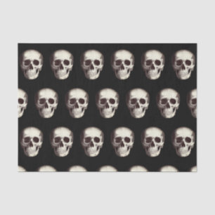 Papier Mousseline Motif de crâne effrayant noir Halloween