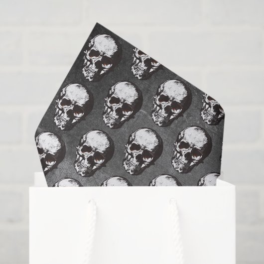 Papier Mousseline Motif de crâne Halloween (Sac cadeau)
