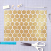 Papier Mousseline Motif de cube en abeille d'or, or, cube en (Artisanat)